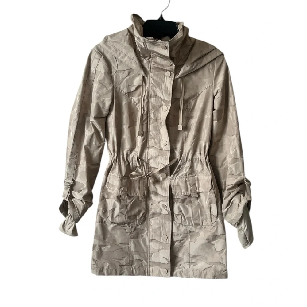 Blanc Noir Camo Anorak Jacket Hooded Pumice Stone Taupe Tan Size XS Reg. $229 - Picture 2 of 15